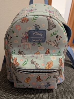 Loungefly Disney Pastel Blue Lady and the Tramp Character Mini Backpack